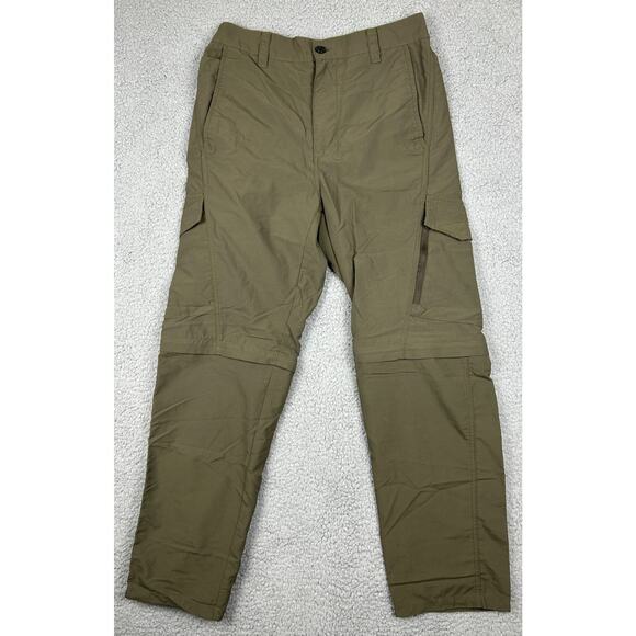 Convertible Hiking Pants Mens 29 Olive Green Cargo Pocket Straight Leg Outdoor - Picture 3 of 11